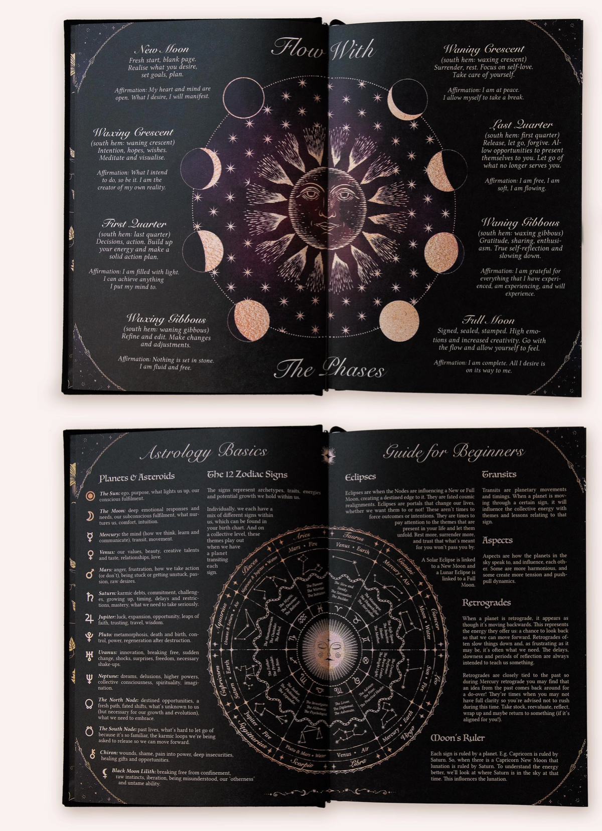 Dreamy Moons - Black 2027 Year of Growth Diary