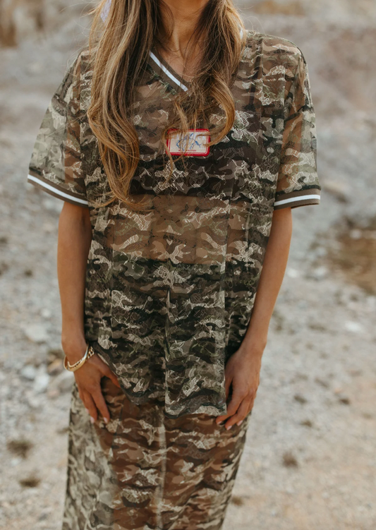 Camo Lace Vee Tee