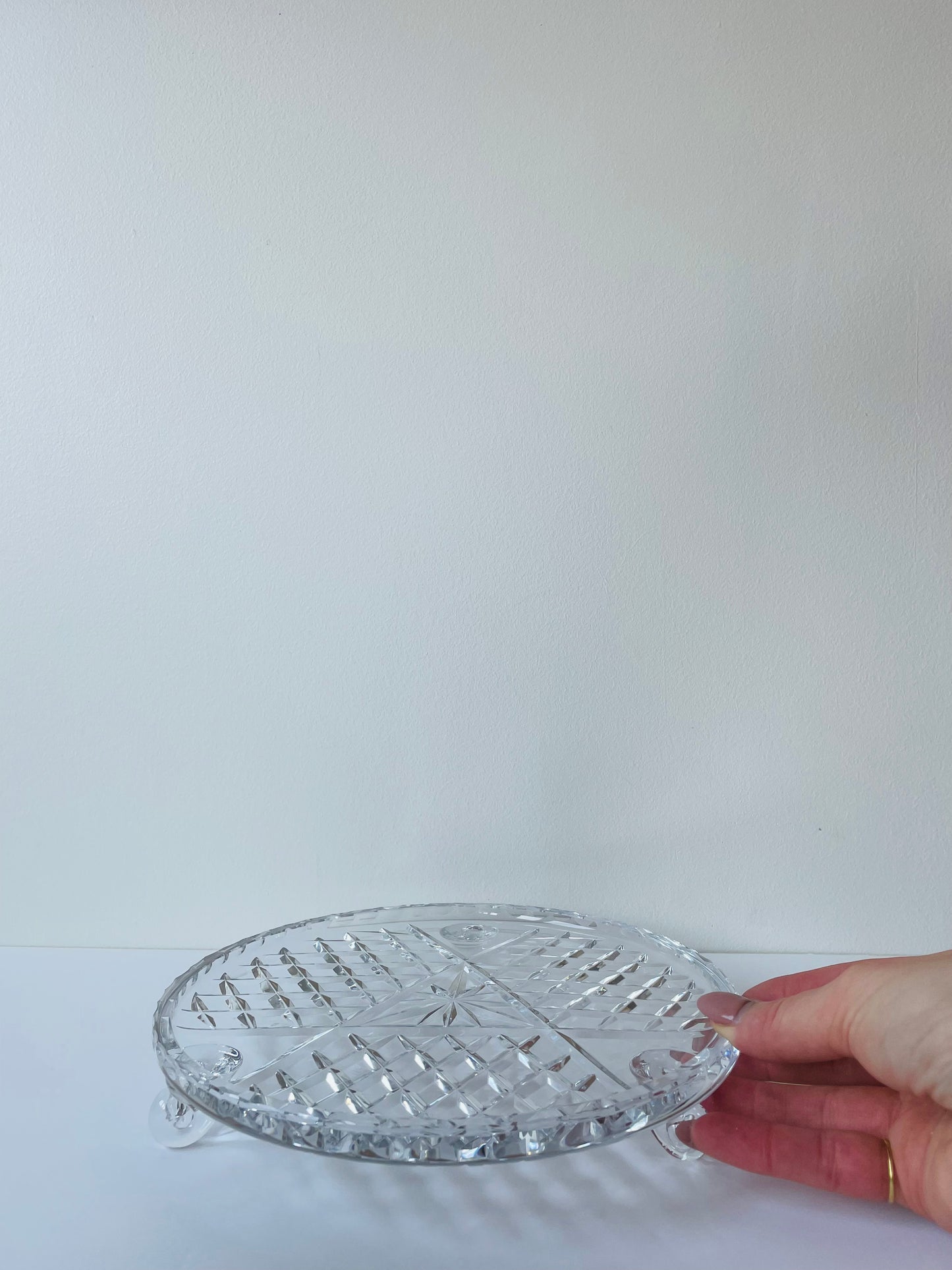 Vintage Crystal Footed Plate (Round) 002