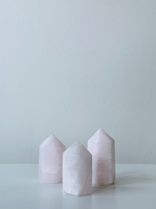Pink Mangano Calcite • Mini Towers