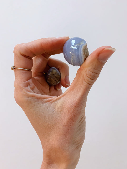 Blue Lace Agate Tumbled Stones